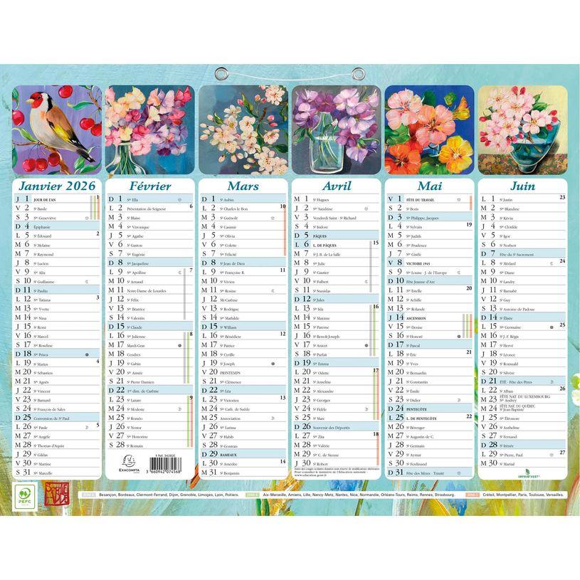 3660942074568-Calendrier Sophie Adde - 6 mois par face - 21 x 29 cm - Exacompta--0