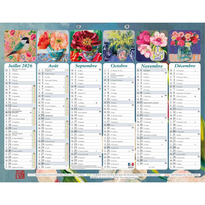 3660942074568-Calendrier Sophie Adde - 6 mois par face - 21 x 29 cm - Exacompta--1