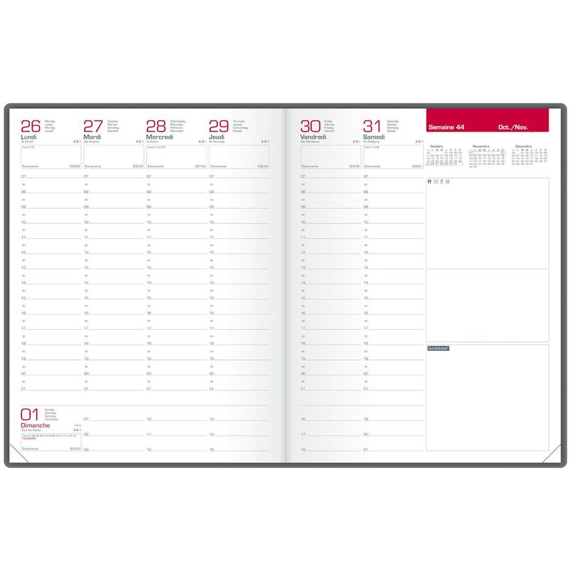 3147280220012-Agenda Oxford Senso - 1 semaine sur 2 pages - 21 x 27 cm - bleu - Hamelin--1