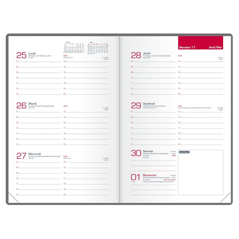 3147280219207-Agenda Oxford Senso - 1 semaine sur 2 pages - 10 x 15 cm - rose - Hamelin--1