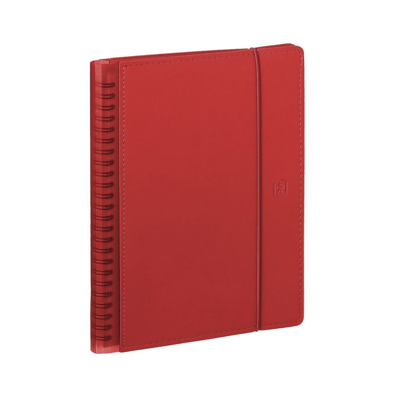 3147280219658-Agenda spiralé à élastique My Fab - 1 semaine sur 2 pages - 15 x 21 cm - rouge - Oxford--0