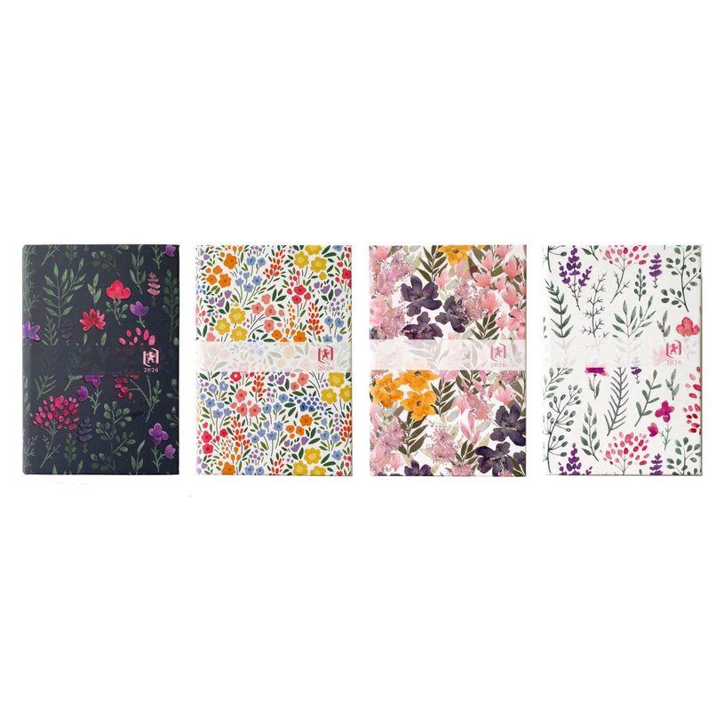 3147280122224-Agenda Oxford Flowers - 2 jours par page - 7,4 x 11 cm - disponible dans différentes couleurs - Hameli--0
