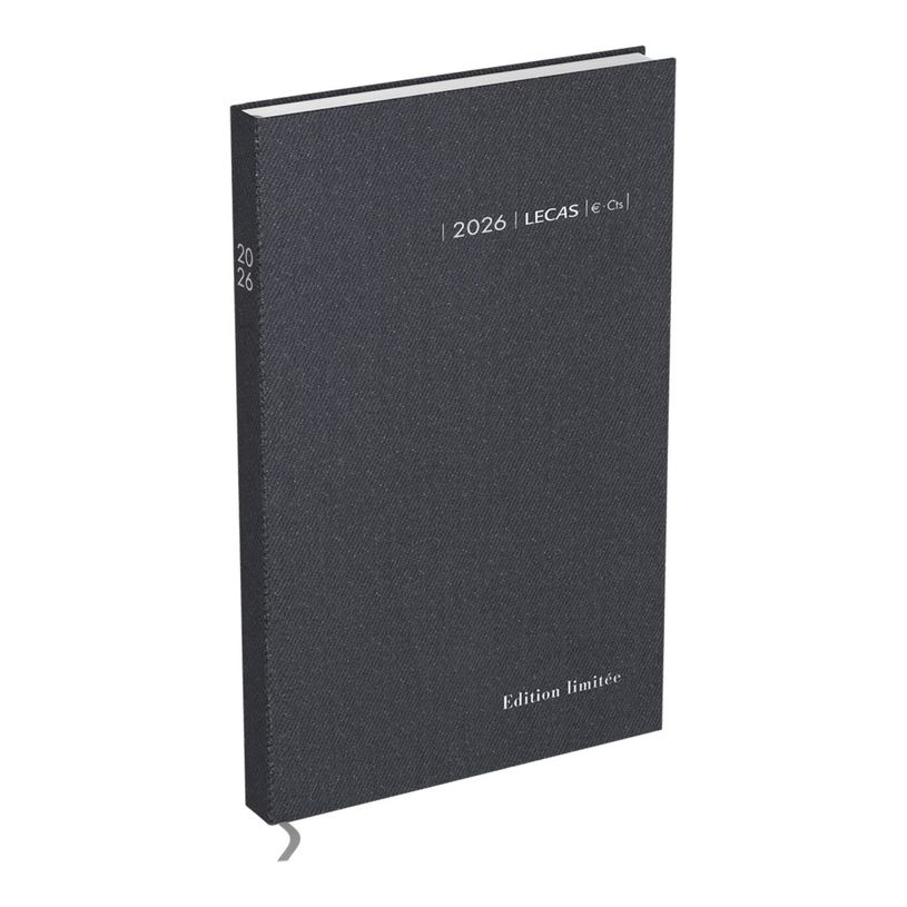 3147280155840-Lecas Carré Euro Centimes - Agenda 1 jour par page - 14 x 22 cm - édition limitée - anthracite--0