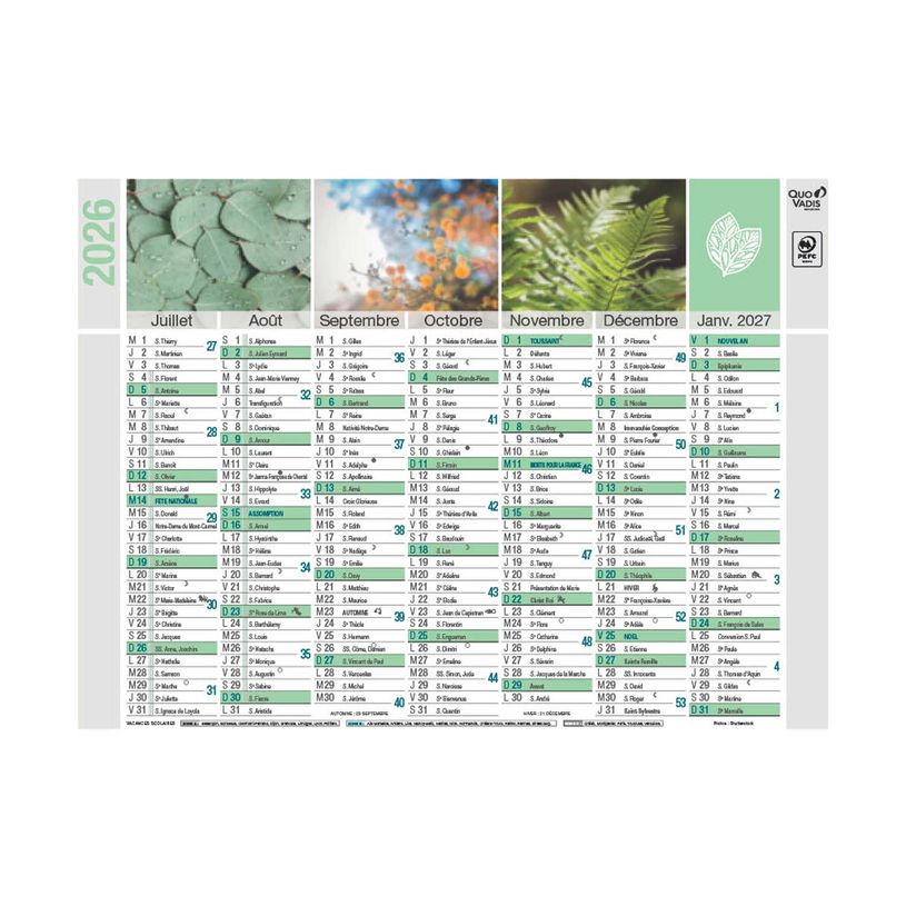3371010458486-Quo Vadis Equology - Calendrier recyclé 7 mois par face - 18 x 13,5 cm--1