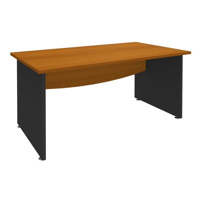 3253310105522-Bureau droit DUAL - L160 - Pieds Anthracite - plateau imitation Merisier-P_400009012_1-0