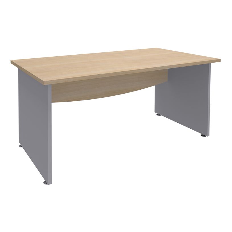 3253310175150-Bureau droit DUAL - L180 - Pieds Alu - plateau imitation Chêne clair-P_400009023_1-0