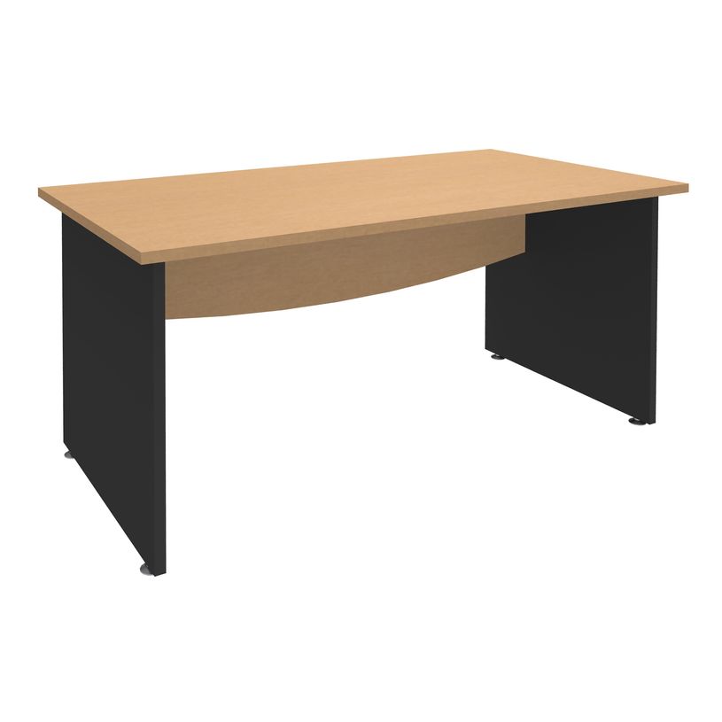 3253310105669-Bureau droit DUAL - L180 - Pieds Anthracite - plateau imitation Hêtre-P_400009027_1-0