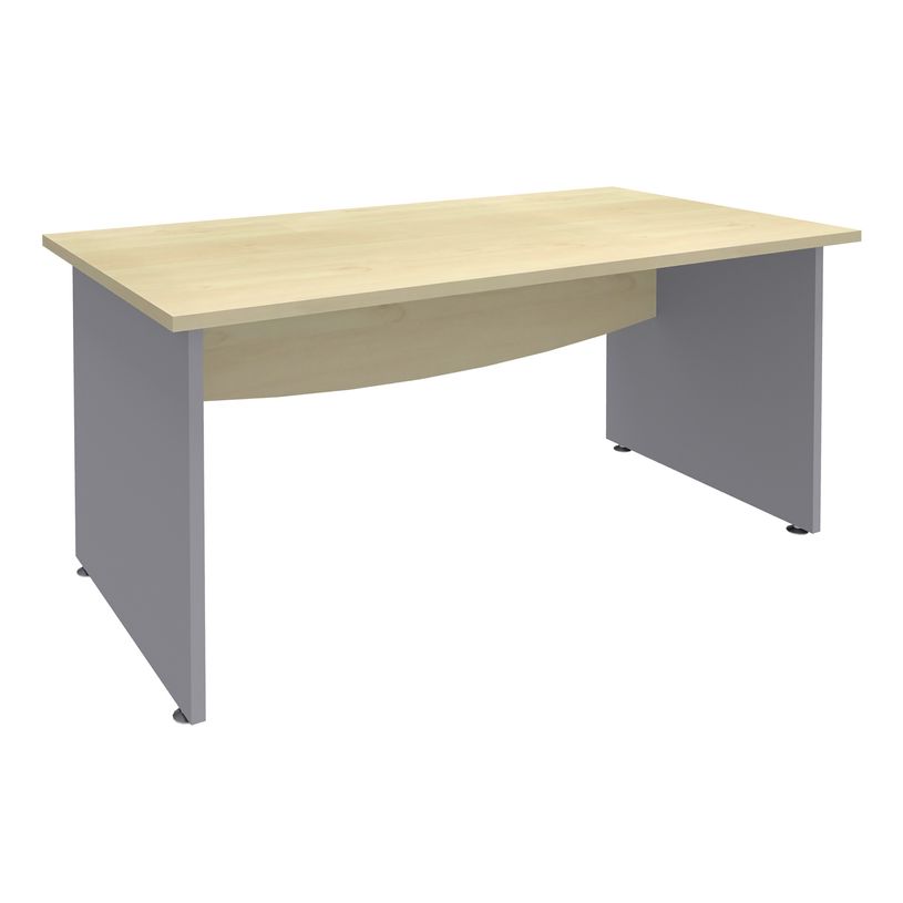 3253310105713-Bureau droit DUAL - L180 - Pieds Alu - plateau imitation Erable-P_400009038_1-0