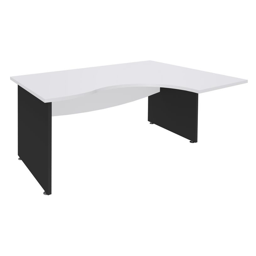 3253310106765-Bureau compact à droite DUAL - L180 cm - Pieds Anthracite - plateau blanc (Pieds de renfort ou caisson bout de bureau obligat-P_400009078_1-0