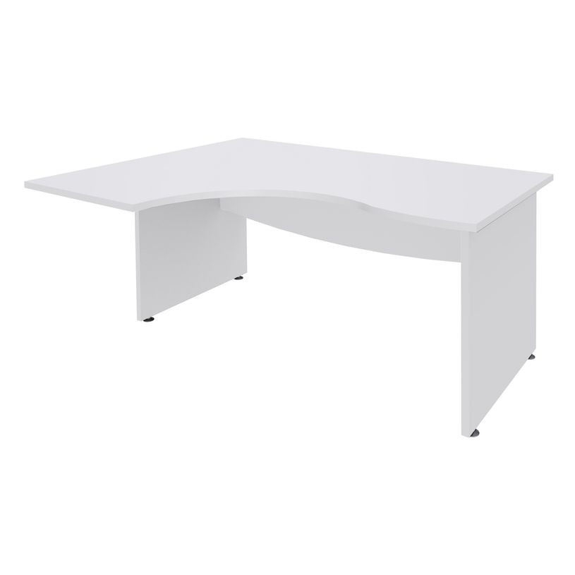 3253310175563-Bureau compact à gauche DUAL - L180 cm - Pieds blanc - plateau blanc (Pieds de renfort ou caisson bout de bureau obligat-P_400009097_1-0