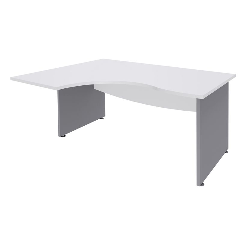 3253310106857-Bureau compact à gauche DUAL - L180 cm - Pieds alu - plateau blanc (Pieds de renfort ou caisson bout de bureau obligat-P_400009098_1-0