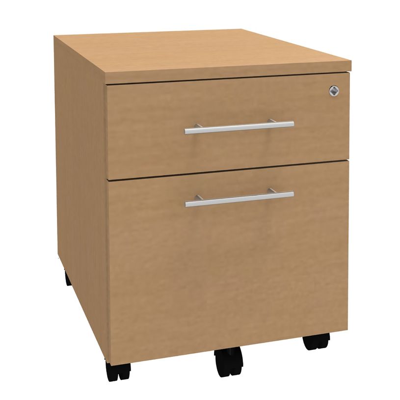 3253310157200-Caisson mobile IDRA/DUAL - L43 x H56 x P60 cm - 2 Tiroirs dont 1 dossier suspendu - Imitat-P_400009124_1-0