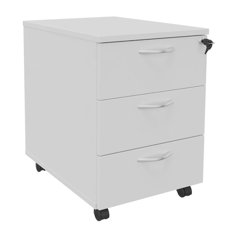 3253310175723-Caisson mobile IDRA/DUAL - L43 x H56 x P60 cm - 3 Tiroirs - blanc perle-P_400009128_1-0