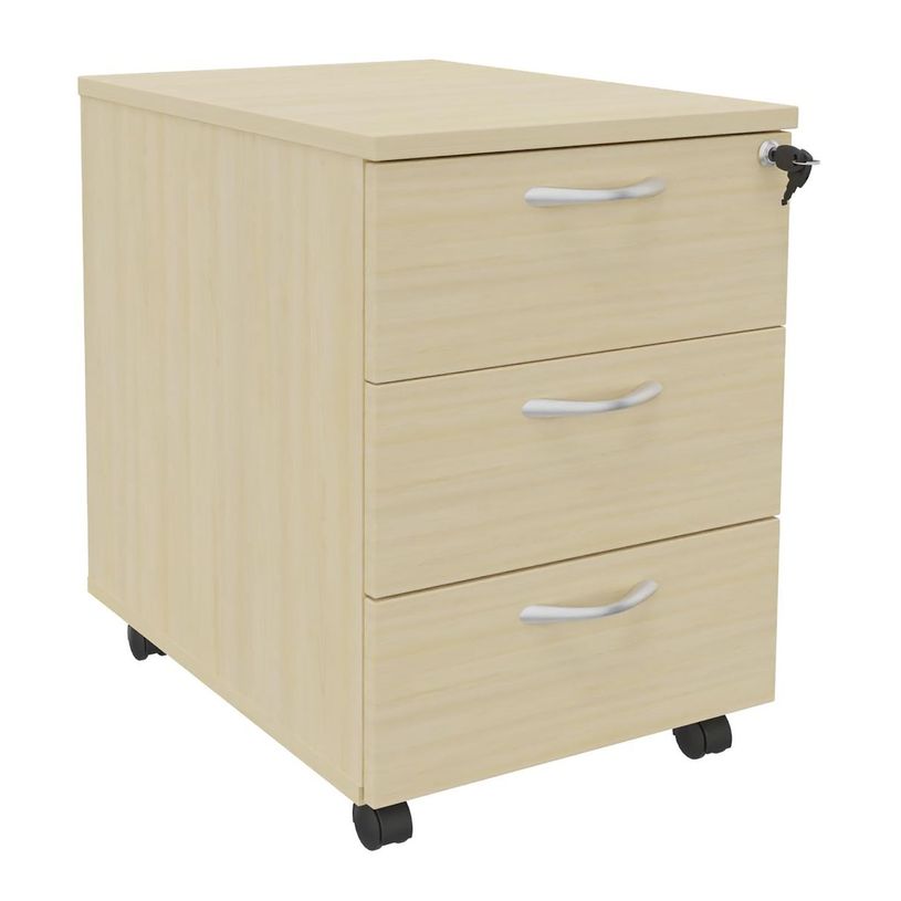 3253310175730-Caisson mobile IDRA/DUAL - L43 x H56 x P60 cm - 3 Tiroirs - Imitation Erable-P_400009131_1-0