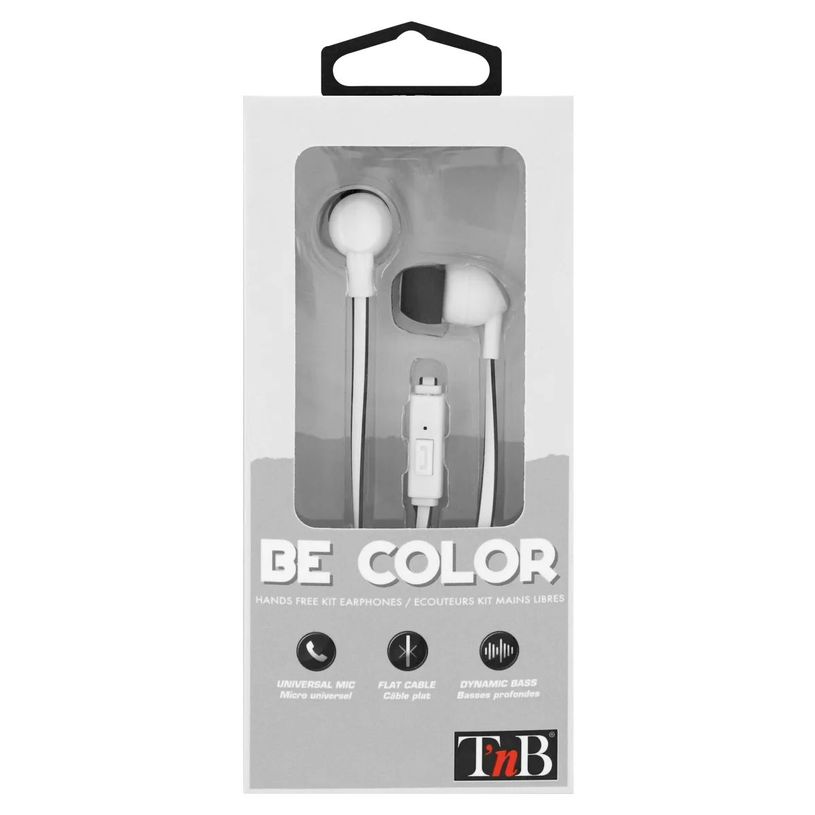 3303170079256-T'nB BE COLOR  Kit main libre - Ecouteurs filaire avec micro - intra-auriculaire - blanc-P_400009149_8-3