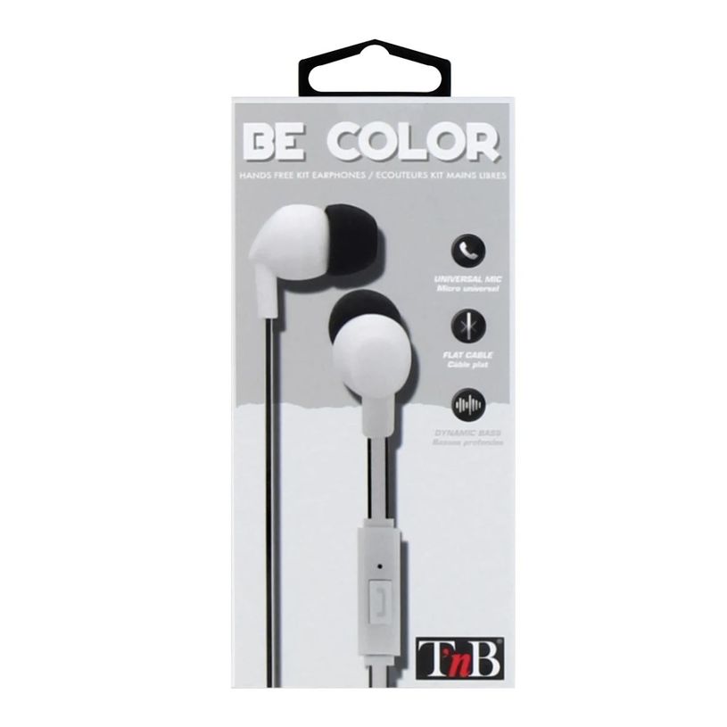 3303170079256-T'nB BE COLOR  Kit main libre - Ecouteurs filaire avec micro - intra-auriculaire - blanc-P_400009149_9-4