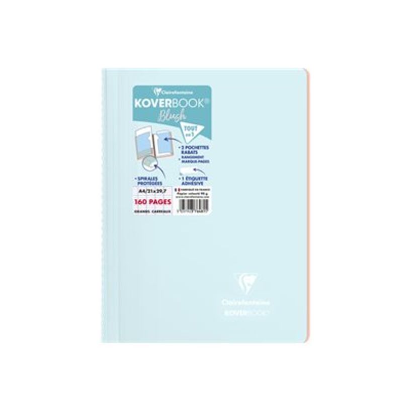 3037923764815-Clairefontaine Koverbook Pastel - Cahier polypro à spirale A4 (21x29,7cm) - 160 pages - grands carreaux (Seyes) - disponible dans-P_400009155_2-0