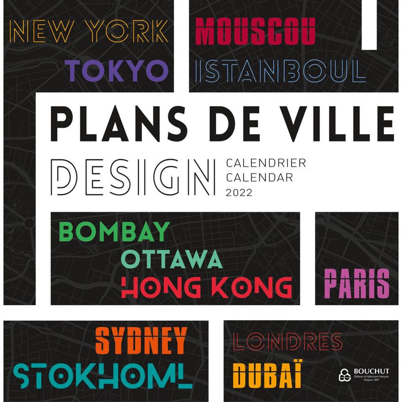 3592930018004-Bouchut Plans de villes - Calendrier illustré mensuel - 30 x 30 cm-P_400009174_2-1