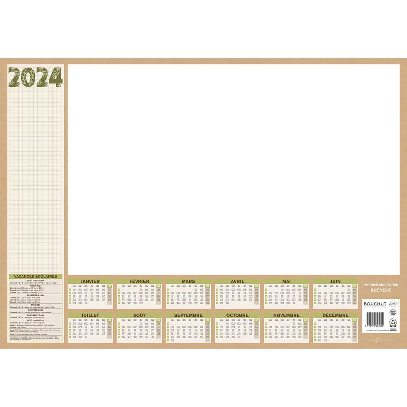 3592930025088-Bouchut Natura - Sous-main millésimé - 38,5 x 54 cm-P_400009185_1-0