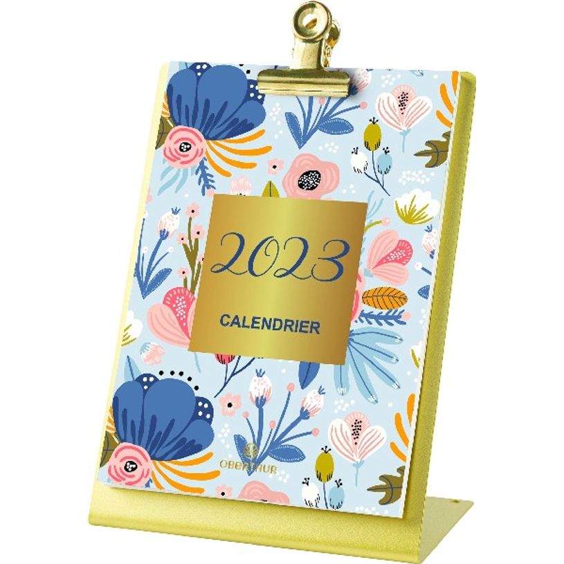 3664447125657-Calendrier mensuel illustré sur chevalet doré - 10,5 x 14,8 cm - Oberthur-P_400009341_1-0