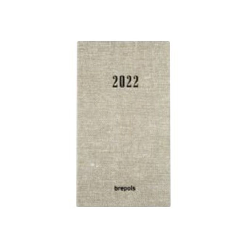 5412303376037-Agenda Notavision Tessuto - 1 semaine par page - 9 x 16 cm - beige - Brepols-P_400009370_1-0