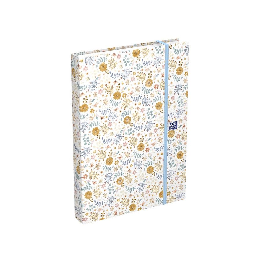 3147280123542-Agenda à élastique Oxford Flowers - 1 jour par page - 15 x 21 cm - beige - Hamelin-P_400009497_1-0