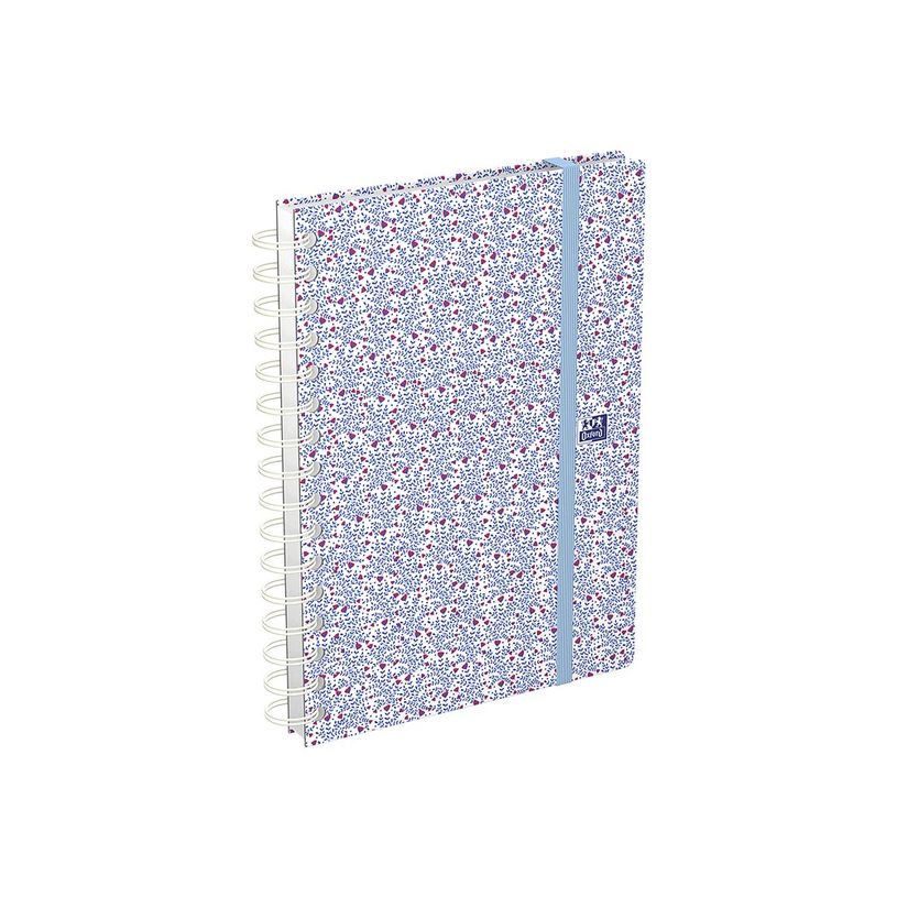 3147280123610-Agenda spiralé à élastique Oxford Flowers - 1 semaine sur 2 pages - 15 x 21 cm - bleu --P_400009502_1-0