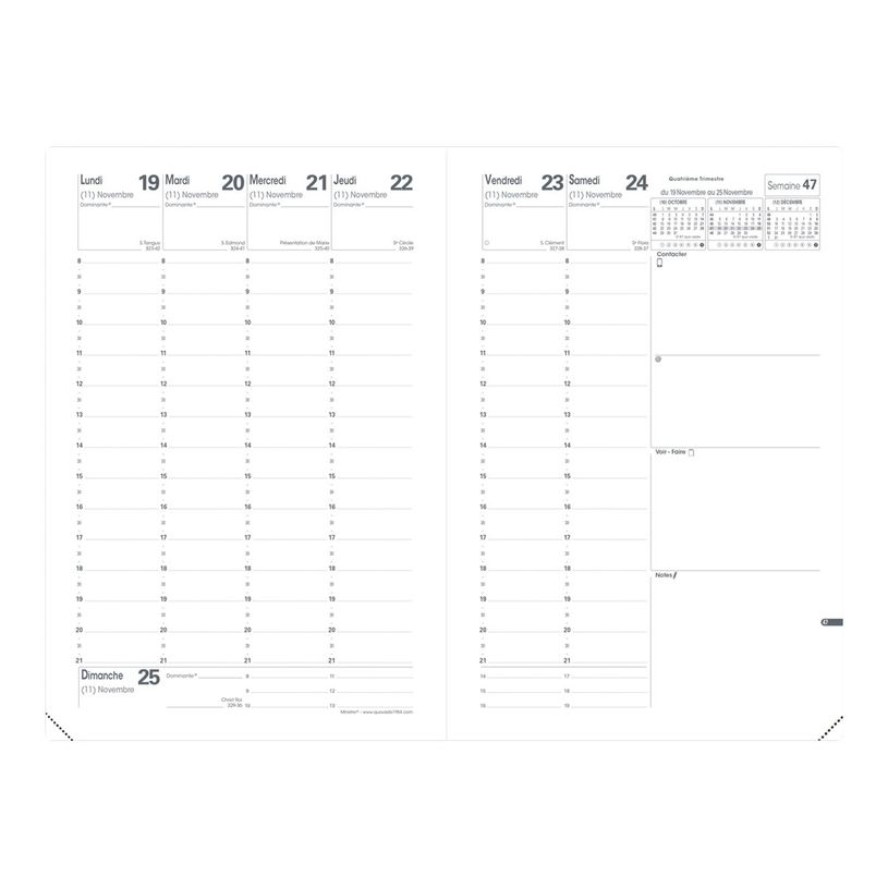 3371010460410-Agenda Clover - 1 semaine sur 2 pages - 16 x 24 cm - menthe - Quo Vadis-P_400009647_1-1