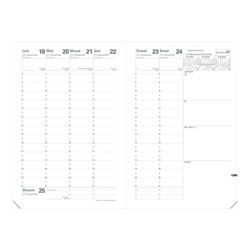 3371010460403-Agenda Clover - 1 semaine sur 2 pages - 16 x 24 cm - rose - Quo Vadis-P_400009648_1-1