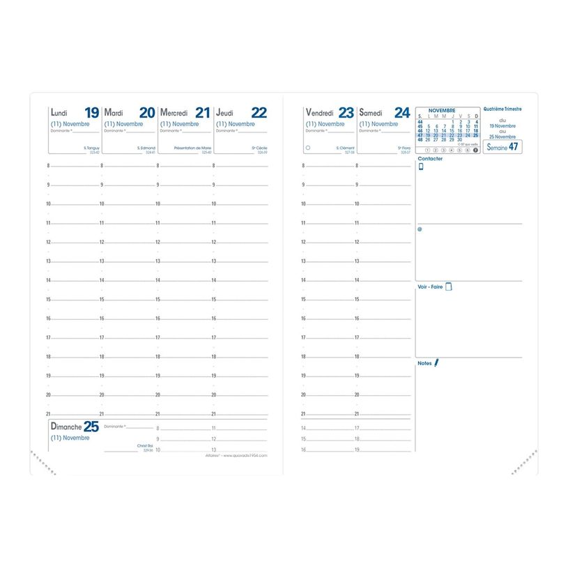 3371010460342-Agenda Clover - 1 semaine sur 2 pages - 10 x 15 cm - menthe - Quo Vadis-P_400009650_1-1