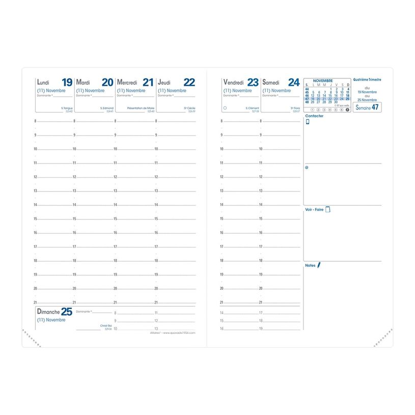 3371010460281-Agenda Clover - 1 semaine sur 2 pages - 10 x 15 cm - rose - Quo Vadis-P_400009651_1-1
