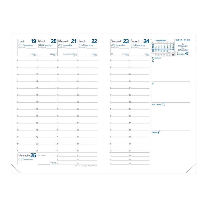 3371010461370-Agenda Nacre Affaires - 1 semaine sur 2 pages - 10 x 15 cm - marron - Quo Vadis-P_400009653_1-1