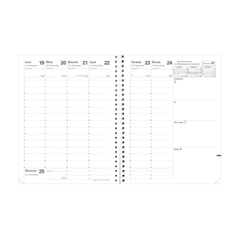 3371010459001-Agenda à spirale Oslo President - 1 semaine sur 2 pages - 21 x 27 cm - transparent - Quo -P_400009655_2-1