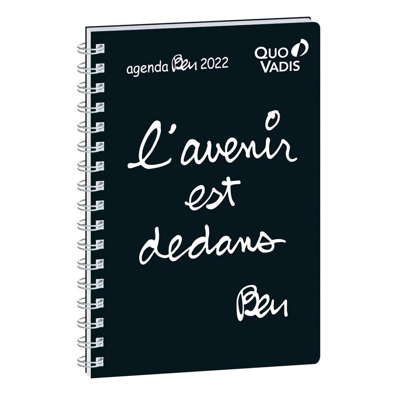 3371010468720-Agenda à spirale Ben - 1 semaine sur 2 pages - 10 x 15 cm - L'avenir est dedans - Quo Vad-P_400009683_1-0