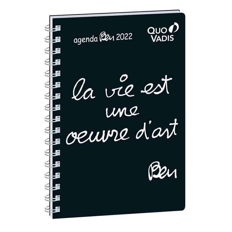 3371010468737-Agenda à spirale Ben - 1 semaine sur 2 pages - 10 x 15 cm - La vie une œuvre d'art - Quo-P_400009684_1-0