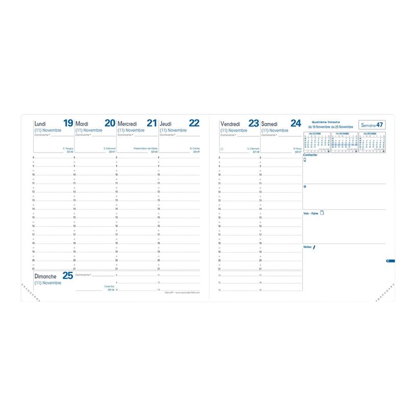3371010459353-Agenda Bloom - 1 semaine sur 2 pages - 16 x 16 cm - bleu - Quo Vadis-P_400009686_2-1