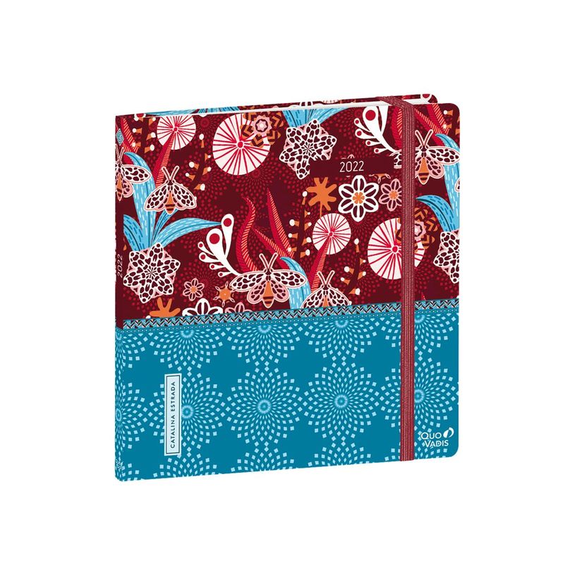 3371010467778-Agenda à élastique Catalina Estrada - 1 semaine sur 2 pages - 16 x 16 cm - rouge - Quo V-P_400009693_2-0