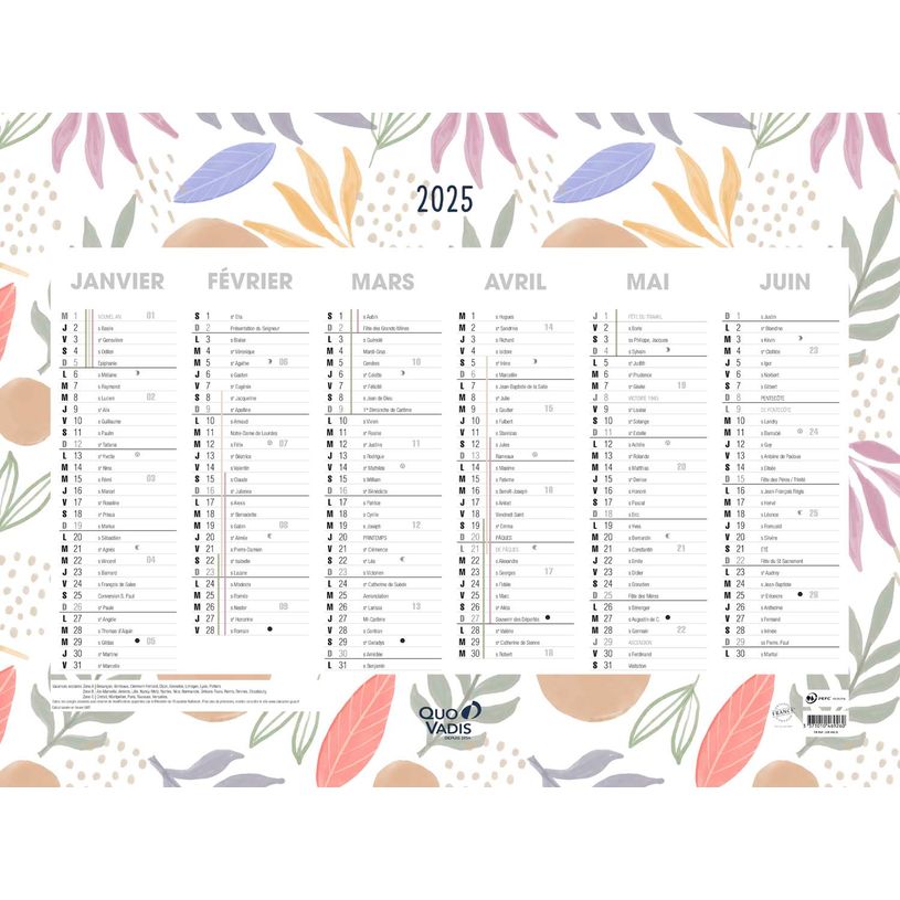 3371010469260-Quo Vadis - Calendrier Fantaisie - 55 x 40,5 cm - Exotique-P_400009724_1-0