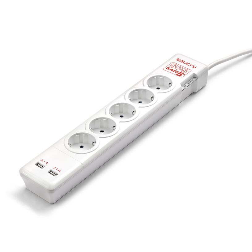 8436035921638-SALICRU SPS SAFE 5+ - Multiprise avec interrupteur 5 prises+ 2 ports USB 2.1A - 1,5m-P_400009973_1-0