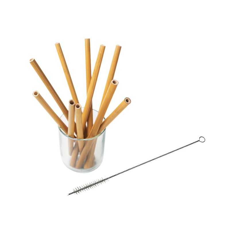 3760240784562-Little Balance - 6 Pailles bambou naturel - 20 cm - avec goupillon de nettoyage-P_400010013_2-0