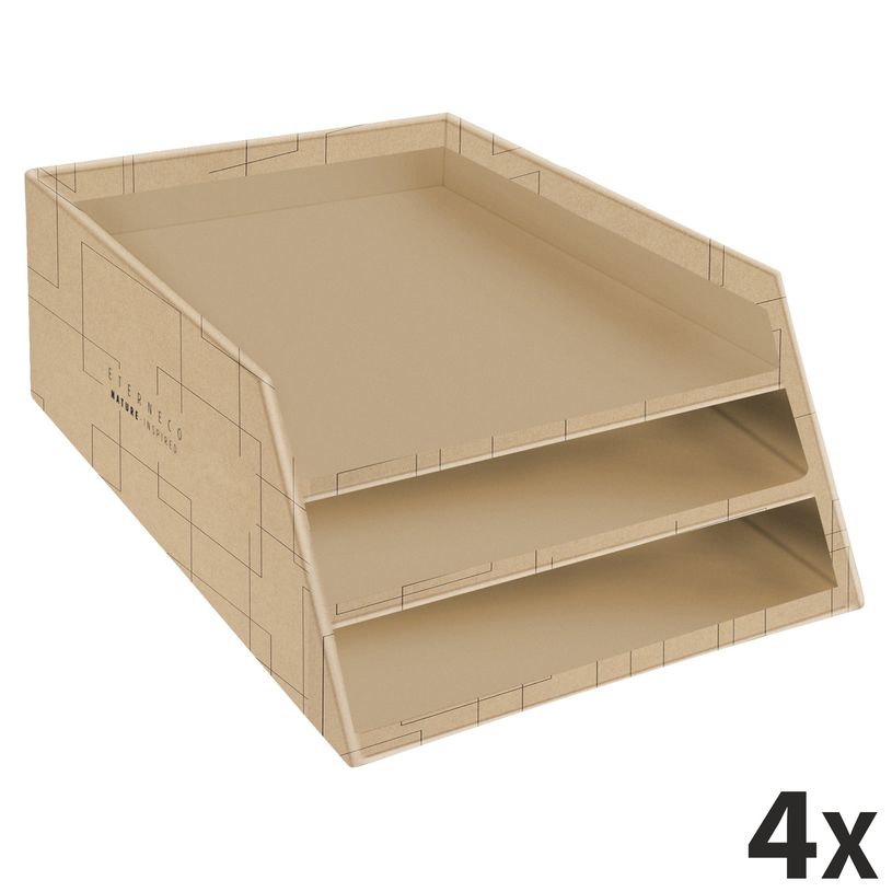 9002493111844-Exacompta Eterneco - 4 Corbeilles à courrier - brun motifs géométriques-P_400010026_3-0