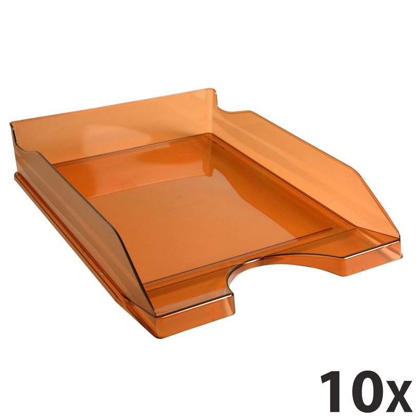 9002493110847-Exacompta Ecotray - 10 Corbeilles à courrier - tangerine transparent-P_400010109_1-0