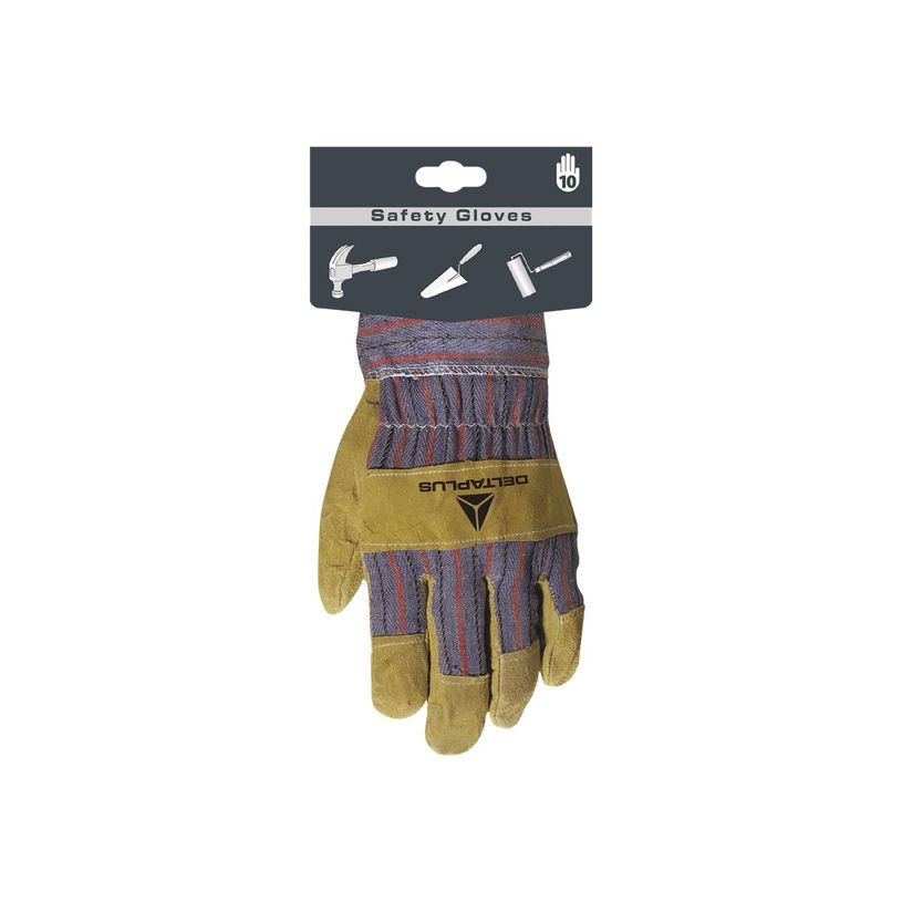 3295249183530-Delta Plus - Gants de protection Docker - Taille 10 - cuir croûte de bovin - marron-P_400010200_1-0