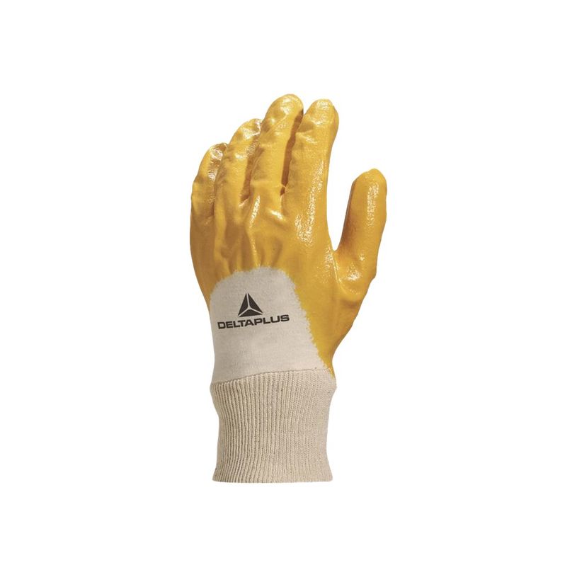 3295249189594-Delta Plus - Gants de protection Nitrile - Taille 10 - coton dos aéré  - jaune-P_400010201_2-0
