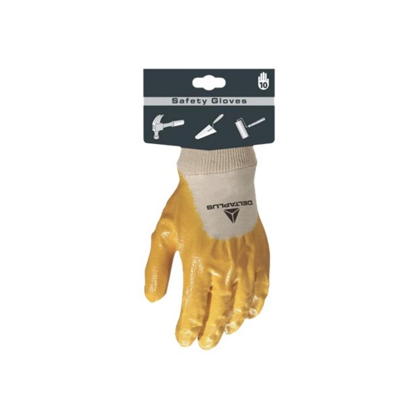 3295249189594-Delta Plus - Gants de protection Nitrile - Taille 10 - coton dos aéré  - jaune-P_400010201_3-1
