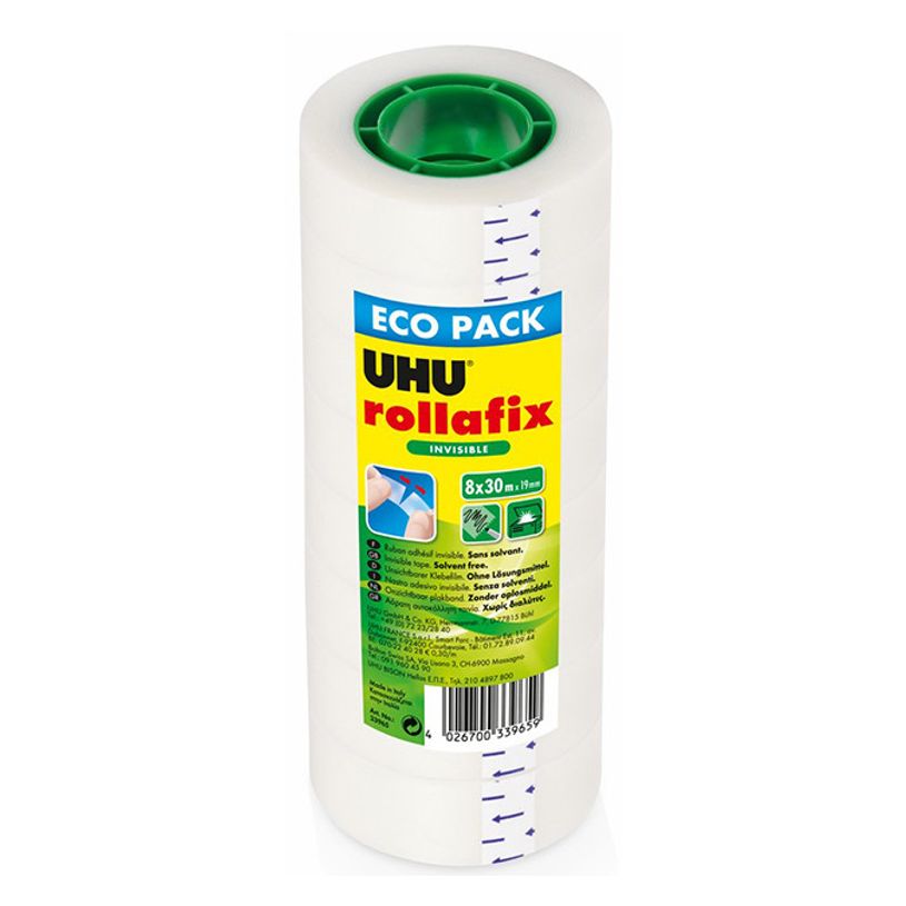 4026700339659-UHU Rollafix - Pack de 8 rubans adhésifs invisible - 19 mm x 30 m-P_400010334_1-0