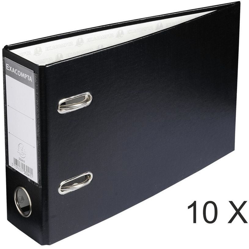 3130631532414-Exacompta - 10 Classeurs à levier à l'italienne - Dos 70 mm - A5 - noir-P_400010339_1-0