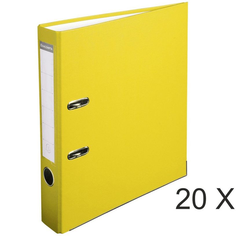 4010961915448-Exacompta - 20 Classeurs à levier - Dos 50 mm - A4 - jaune-P_400010366_1-0