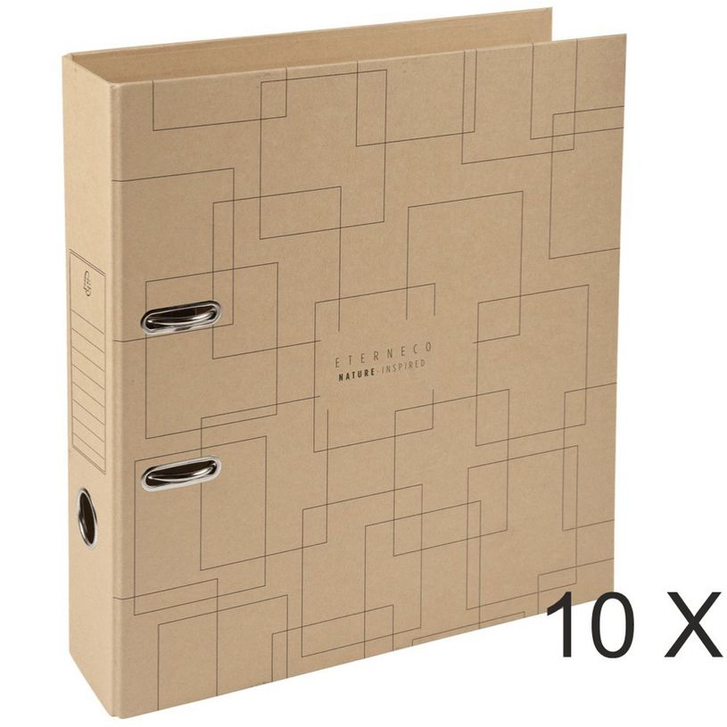 3130637538472-Exacompta Eterneco Prem'Touch - 10 Classeurs à levier - Dos 70 mm - A4 - brun motifs géo-P_400010382_1-0