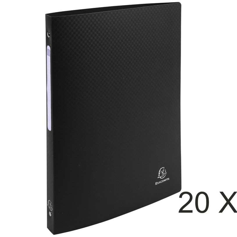 3130631511914-Exacompta Opak - 20 Classeurs polypro à anneaux - Dos 20 mm - A4 - noir-P_400010389_1-0
